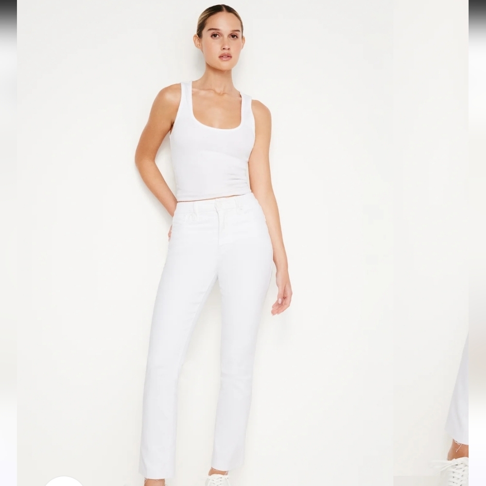 NWT GOOD AMERICAN GOOD LEGS WHITE JEANS STRETCH 24 PLUS Curvy Revolve Preppy